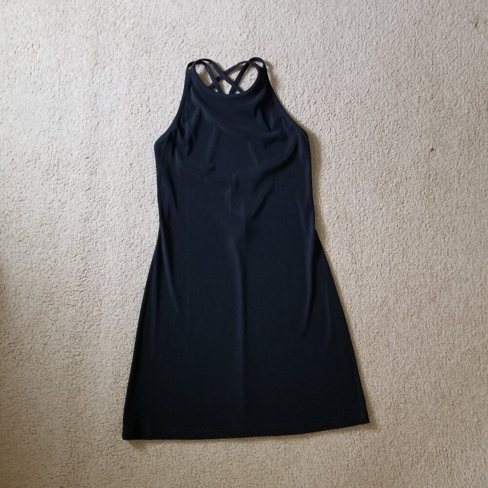 Strappy, sporty little black dress